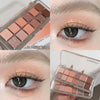 12-Color All-Matte Eyeshadow Palette — Neutral Tea & Apricot Tones, Long-Lasting Waterproof