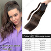 MRSHAIR 100% Remy Human Hair Clip-In Wrap-Around Ponytail Extension Straight — Blonde, Brown, Black