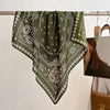 Green Cashew Print Square Scarf 68 x 68 cm (26.8 x 26.8 in) Lightweight Polyester Women's Spring Summer Headscarf Shawl