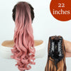 34-Inch (86 cm) Clip-In Synthetic Ponytail Hair Extension — Blonde Wrap-Around Long Straight Hairpiece