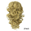 Soowee Short Curly Clip-In Ponytail Extension Black to Burgundy Synthetic Heat-Resistant Fiber