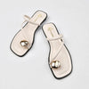 Women's Retro PU Slip-On Sandals Low Square Heel Mules with Latex Foam Insole