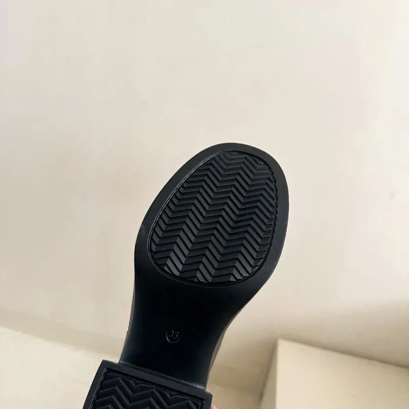 Women's T-Strap Mary Jane Pumps Chunky Square Heel 2–3 in (5–8 cm) Platform PU Round-Toe Buckle