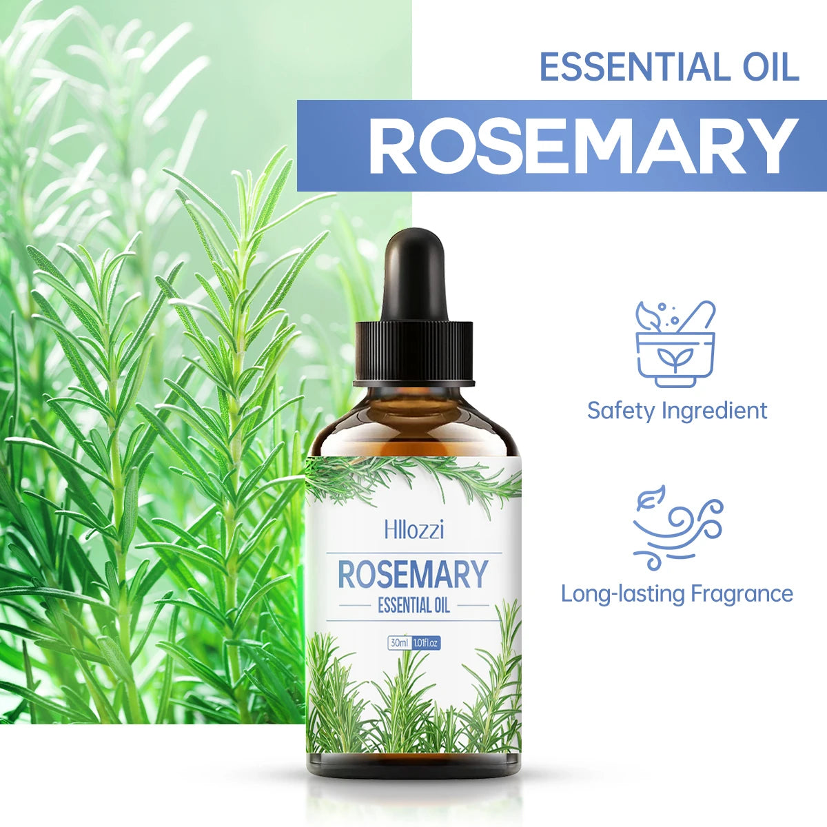 Rosemary Essential Oil for Hair & Scalp - Pure Oil for Scalp Massage, Hair Growth & Skin Care