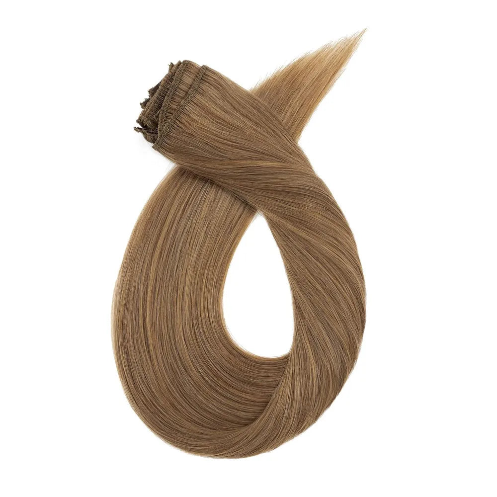 Seamless Clip-In Human Hair Extensions 8-Piece 120g Brazilian Remy Straight 16-26 in (41-66 cm)