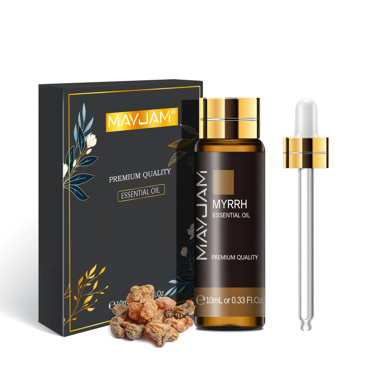 MAYJAM 10ml Pure Essential Oil with Dropper – Aromatherapy Diffuser & Humidifier Oil (Lavender, Eucalyptus, Vanilla, Sandalwood, Camphor) – Gift Box