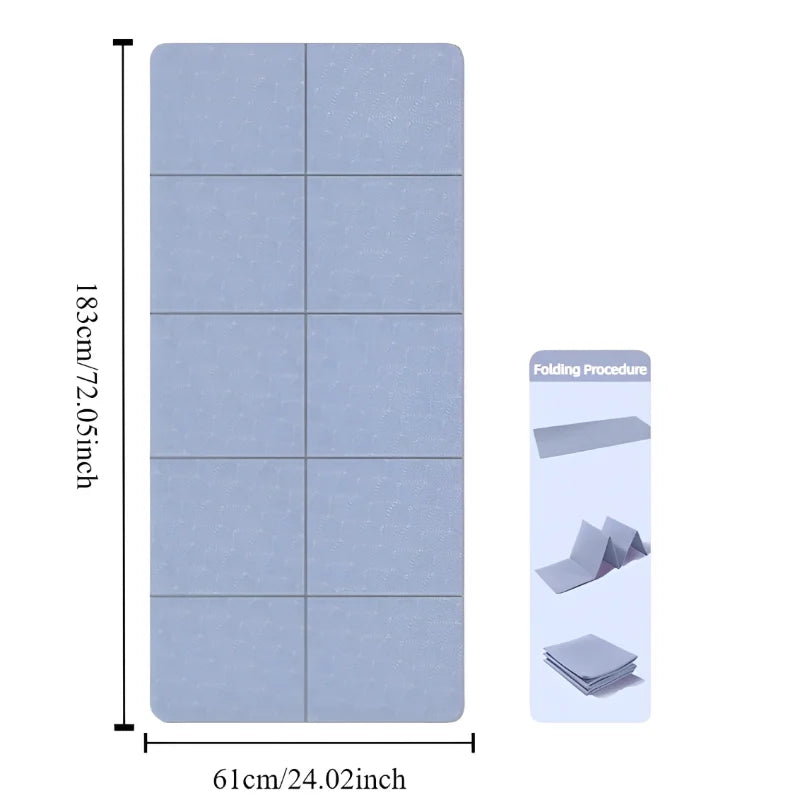 Foldable Yoga Mat 183 x 61 cm (72 x 24 in), 4mm – Eco-Friendly TPE Travel Mat | Double-Sided Non-Slip for Pilates, Yoga & Floor Workouts