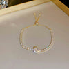 Adjustable 18K Gold-Plated Bracelet with Square Zircon and Rhinestones, Heart Chain for Women