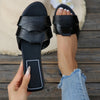 Women's Braided Flat Sandals - Comfortable Open Toe Soft Sole Flip Flops for Beach & Casual Wear