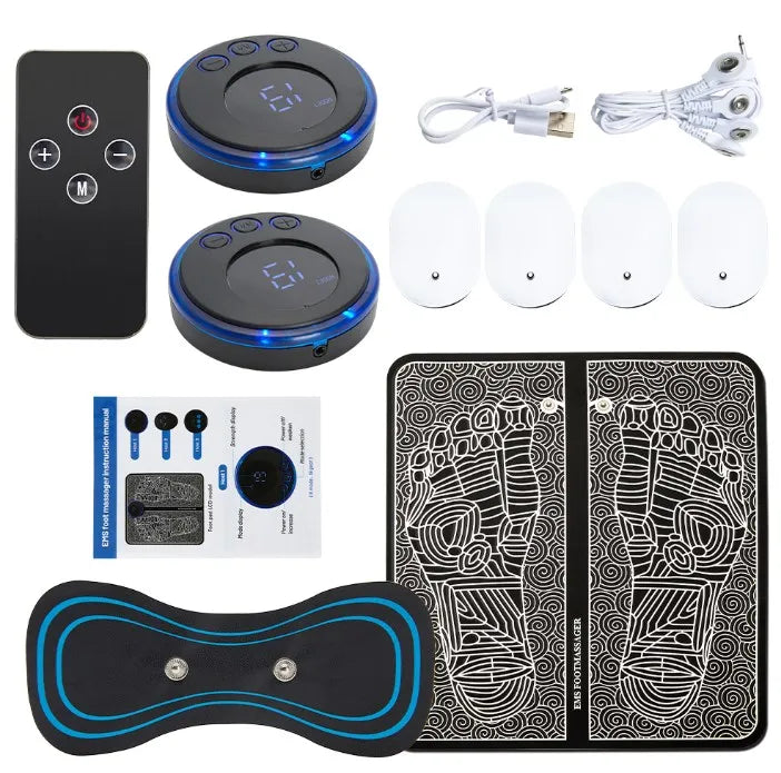 USB Rechargeable EMS Foot Massager Pad — Electric Electro-Stimulation Massage Mat for Muscle Relaxation & Improved Circulation