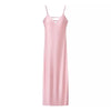 Yellow V-Neck Sling Maxi Dress – Sleeveless Spaghetti Strap Loose Ankle-Length Summer Dress for Women