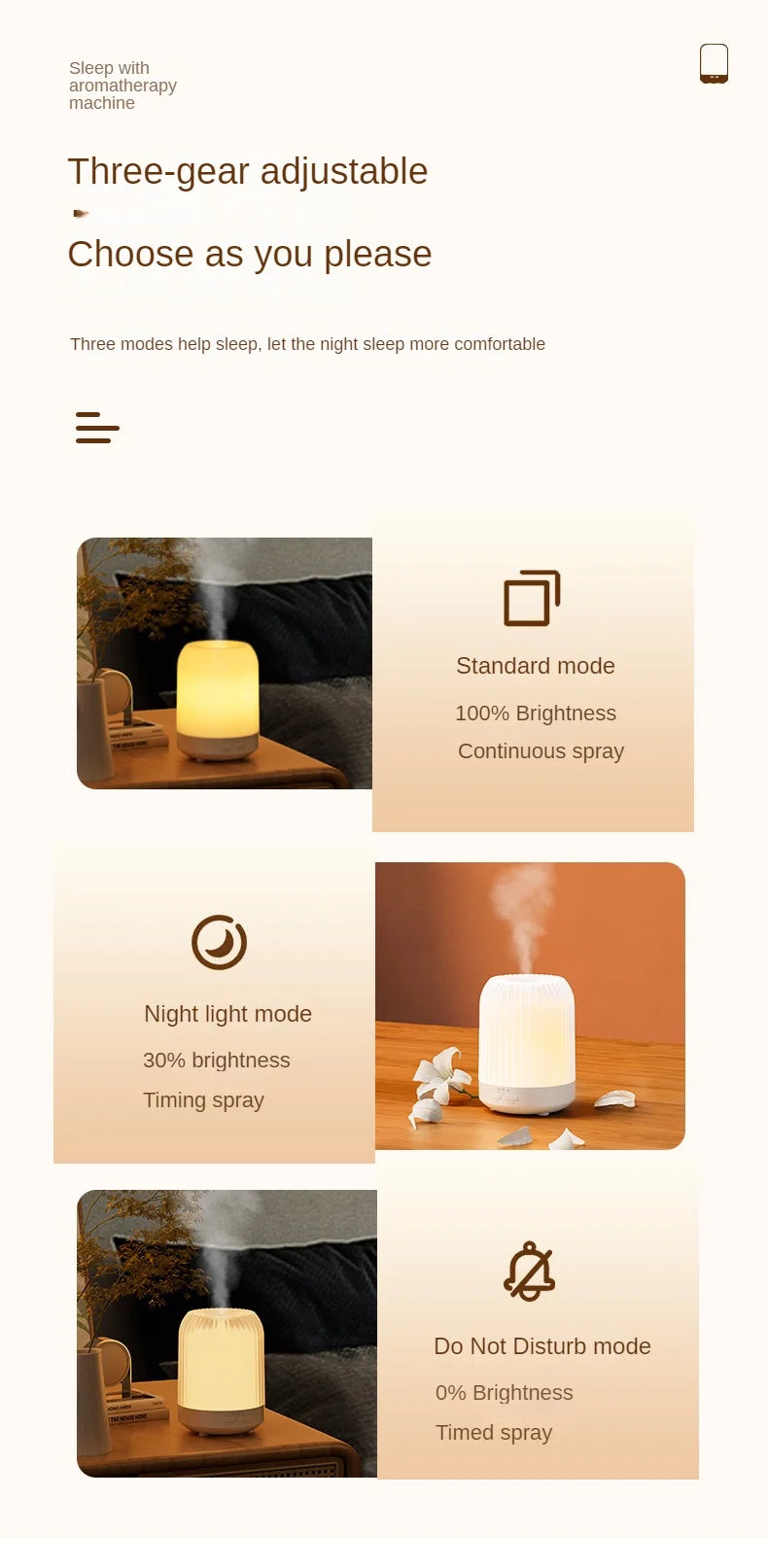 250ml Essential Oil Diffuser Humidifier with Night Light – Automatic Aromatherapy Perfume Diffuser for Bedroom & Office