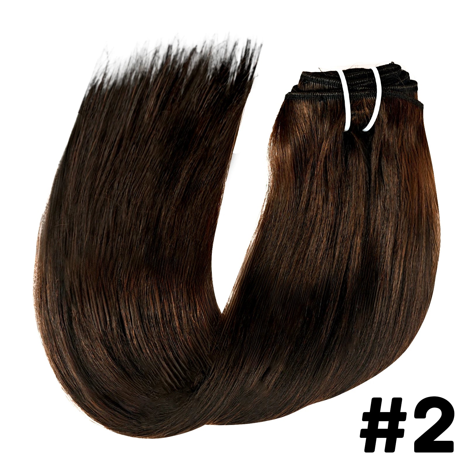 Seamless Clip-In Human Hair Extensions 8-Piece 120g Brazilian Remy Straight 16-26 in (41-66 cm)