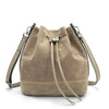 AFKOMST Leather Bucket Bag - Drawstring Crossbody Purse for Women, Medium (9.5 in x 11 in x 5.5 in / 25 x 28 x 14 cm) Hobo Tote with 2 Detachable Shoulder Straps