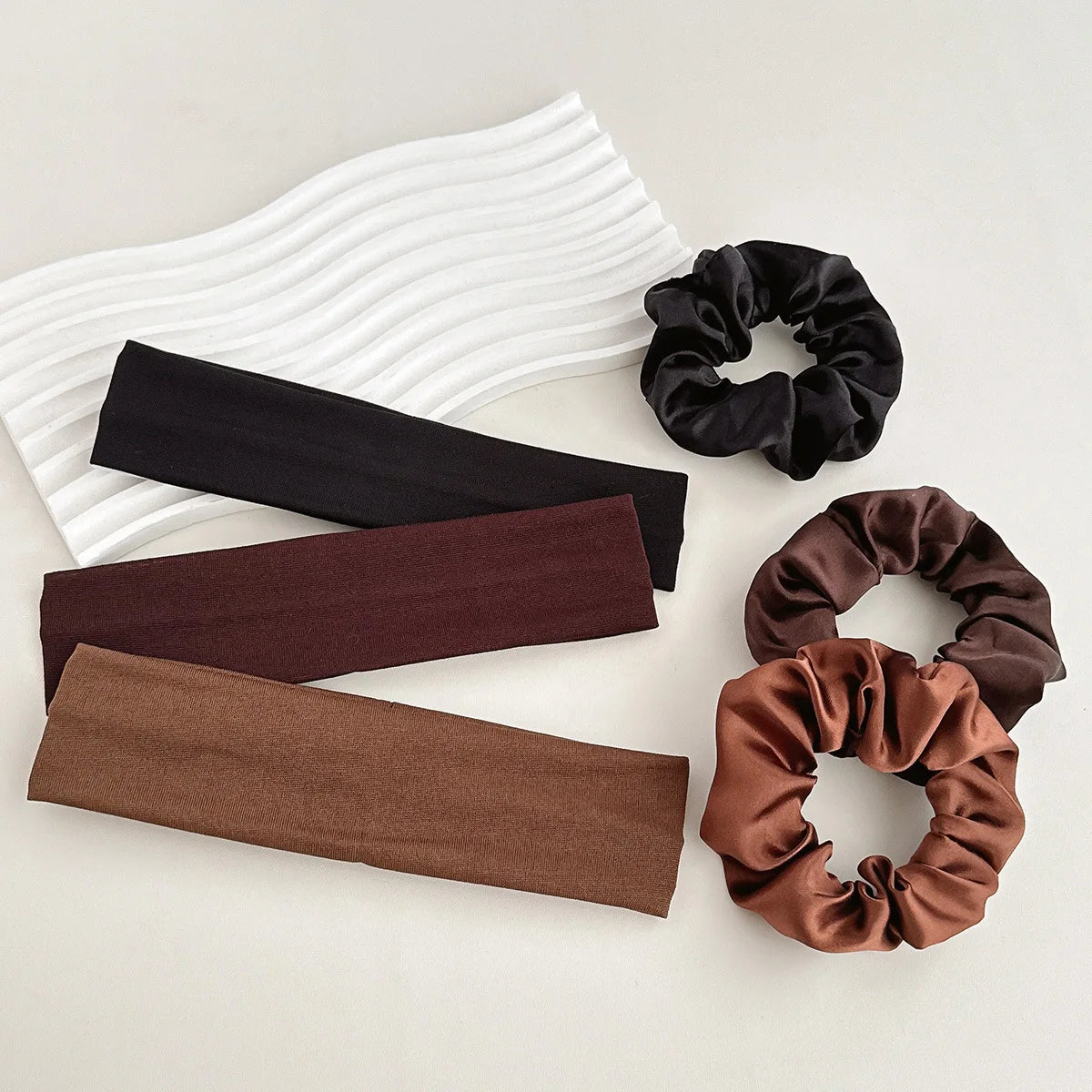 10-Pack High-Stretch Sports Headbands for Women & Girls – Elastic Sweat-Absorbent Running & Yoga Hairbands, Minimalist Solid Polyester Headwraps