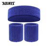 Sweatband Set — 1 Headband + 1 Pair Wristbands, Sweat-Absorbent Athletic Head & Wrist Bands for Workout Basketball Running Tennis