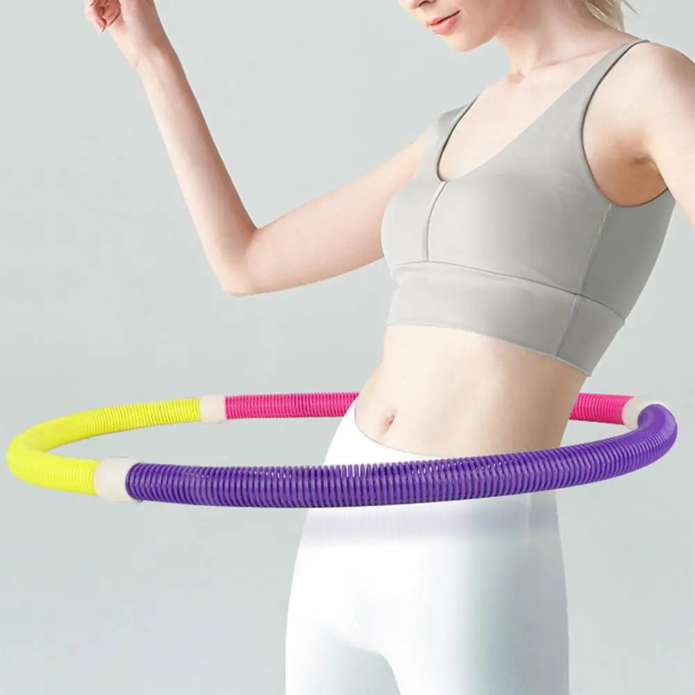 Foldable PVC Weighted Hula Hoop – Removable Spring Fitness Hoop, 3 Sizes S/M/L (1–1.5 kg | 2.2–3.3 lb) Portable Waist Trainer for Home Workout