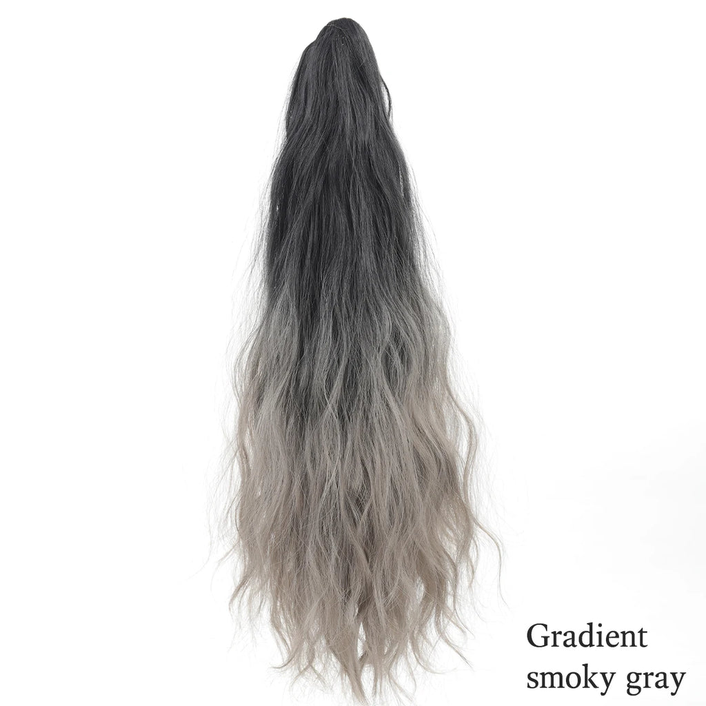 18-Inch (46 cm) Clip-In Water Ripple Ponytail Extension - Synthetic Gradient Multicolor, Heat-Resistant