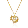 Heart Initial Necklace for Women - Gold Stainless Steel A-Z Alphabet Pendant, Birthday Gift