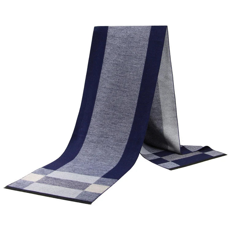 Men's Cashmere-Feel Scarf 180 x 31 cm (71 x 12 in) Plaid Stripe Pashmina Shawl Warm Winter