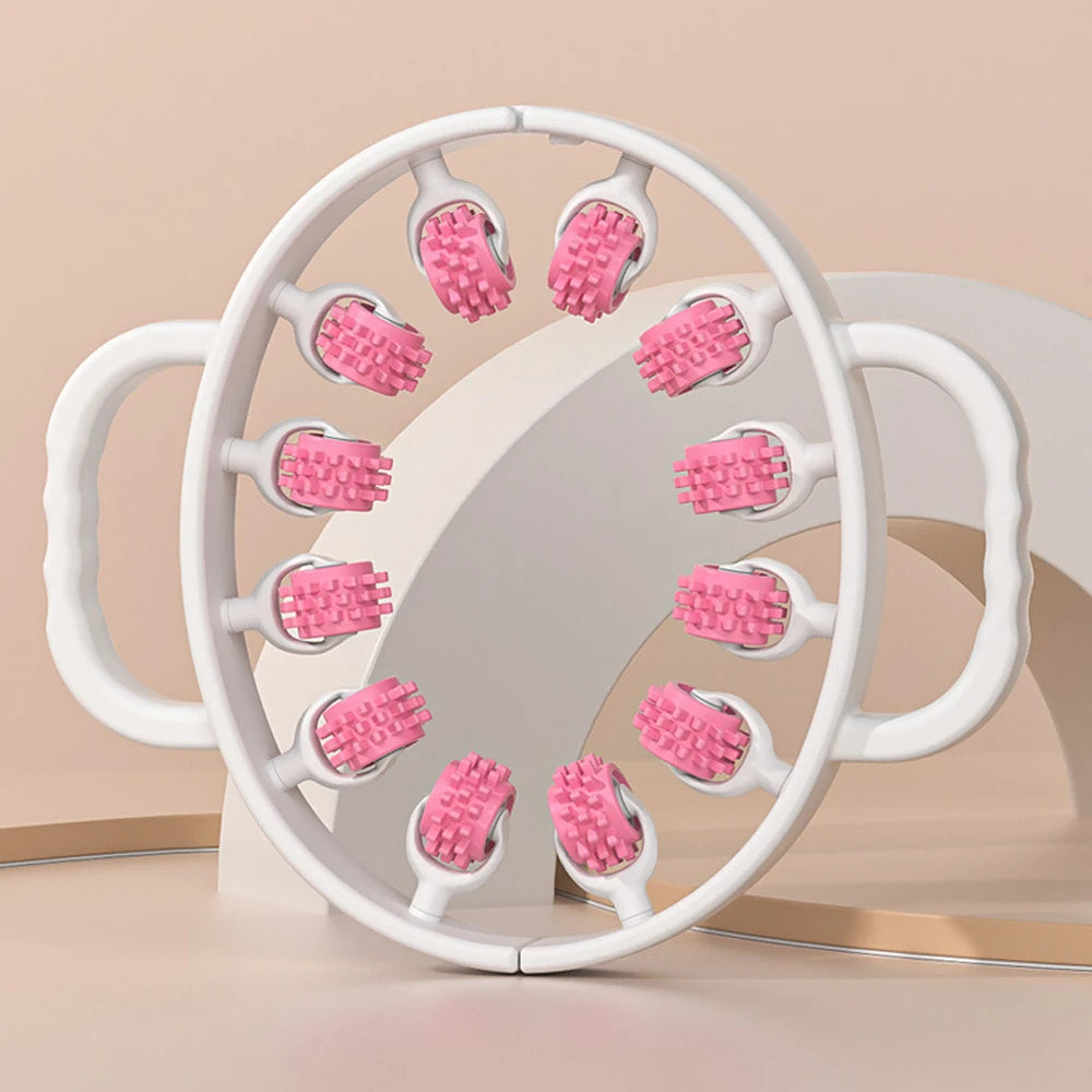 12-Wheel Manual Leg & Body Massage Roller – Full-Coverage Thigh, Calf & Arm Muscle Relief