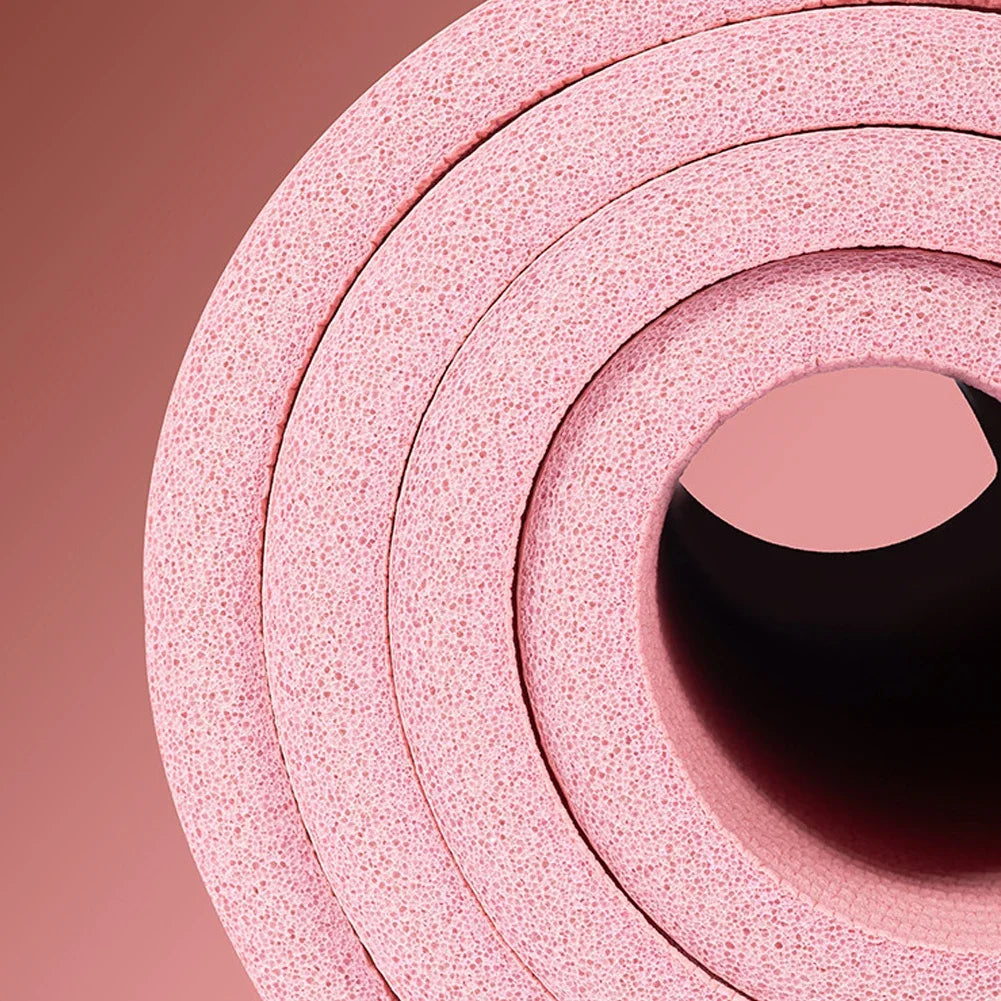 Non-Slip Yoga Mat 10mm Thick 72.8 x 24 in (185 x 61 cm) NBR Pilates Fitness Mat with Carry Strap