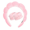 3-Pack Puffy Microfiber Spa Headbands & Wristbands — Scrunchie Bubble Headband for Makeup, Face Washing, Shower & Skincare