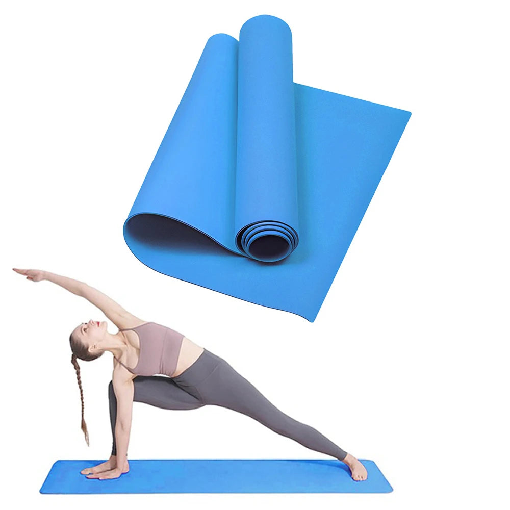 4mm EVA Yoga Mat Non-Slip Exercise Mat 173 x 60 cm (68 x 24 in) Thick Comfort Foam for Pilates & Fitness