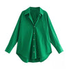 MUJER Women's Multicolor Button-Up Poplin Shirt – Oversized Long-Sleeve Summer Casual Blouse