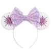 Sequin Snowflake Mouse Ear Headband with 5\" (12.7 cm) Bow – Kids & Adults Festival Party Cosplay Hairband