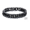 Bold Heavy Cuban Link Bracelet for Men — Stainless Steel Oxidized Wristband, 8mm & 12mm Width, 19cm (7.5in) / 21.5cm (8.5in)
