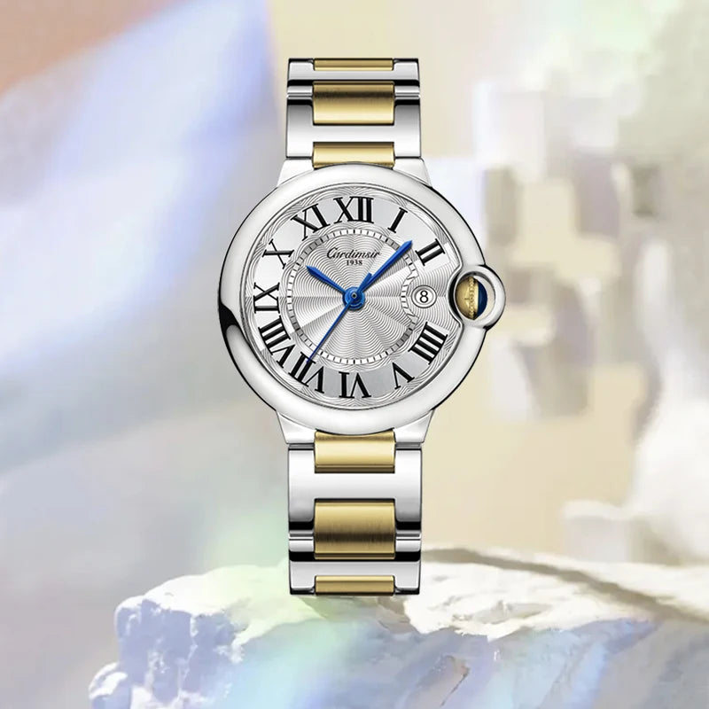 Cardimsir Ballon Bleu 33mm Automatic Women's Watch, Sunburst Dial Sapphire Crystal, 50M Water-Resistant Date