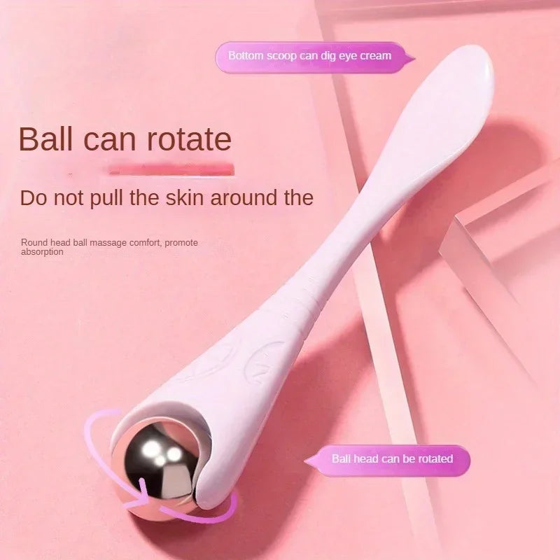 Double-Ended Eye Massage Roller – Gentle Manual Roll-On Under-Eye Massager for Puffiness & Dark Circles