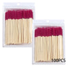 100-Pack Bamboo Handle Mascara Wands – Reusable Eyelash Extension & Eyebrow Spoolie Brushes