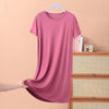Plus Size Short Sleeve Mid-Length Summer Sleepdress XL–8XL | Lightweight Solid Color Homewear Nightgown