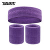 Sweatband Set — 1 Headband + 1 Pair Wristbands, Sweat-Absorbent Athletic Head & Wrist Bands for Workout Basketball Running Tennis