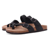 Women's Suede Mules with Cork Insole, Arch Support Slip-On Sandals with Adjustable Buckle – Casual Summer Slides