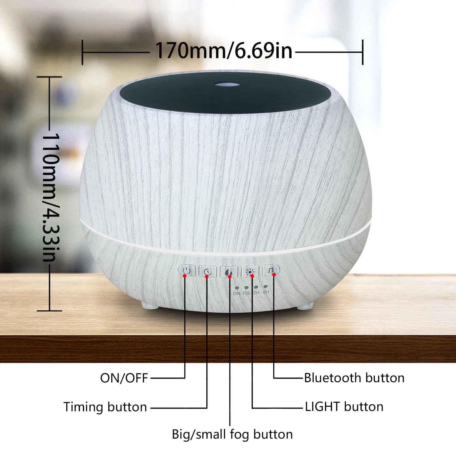 DELIXING Smart WiFi Humidifier & Aroma Diffuser 500 ml (16.9 fl oz) 7-Color LED Night Light — Works with Alexa & Google Home