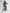 Women's V-Neck Retro Print Chiffon Knee-Length Dress Elastic Waist Side Slits 3/4 Sleeve A-Line