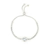 Adjustable 18K Gold-Plated Bracelet with Square Zircon and Rhinestones, Heart Chain for Women