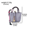 Mini Leather Basket Bag Keychain - Cute Round Pendant Handbag for Bluetooth Earbuds & Small Items