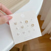 Korean Star Moon Butterfly Stud Earring Set Vintage Aesthetic Heart Y2K Jewelry for Women