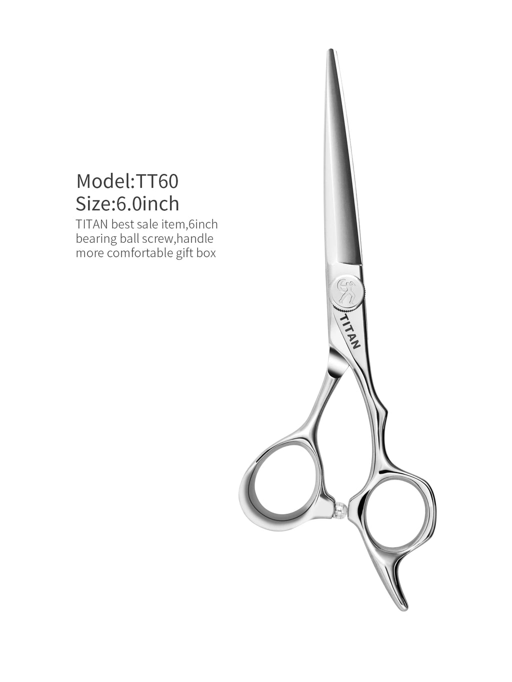 Titan 6-Inch (15.2 cm) Professional Barber Hair Cutting Scissors – Japan 440C Stainless Steel