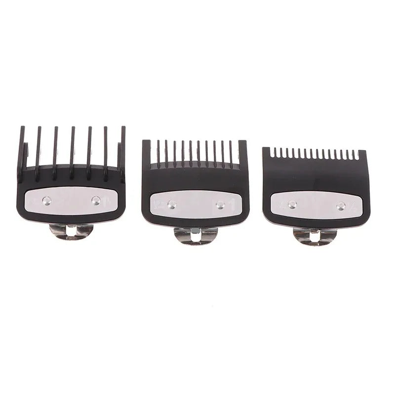 Black Hair Clipper Guard Set - 3-Pack Guide Combs 1.5mm, 3mm, 4.5mm for Trimmer Styling