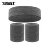 Sweatband Set — 1 Headband + 1 Pair Wristbands, Sweat-Absorbent Athletic Head & Wrist Bands for Workout Basketball Running Tennis