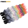 Synthetic Braiding Hair Extensions 24 in (60 cm) Loose Deep Wave Ombre Brown Rainbow Twist Crochet 3-Pack