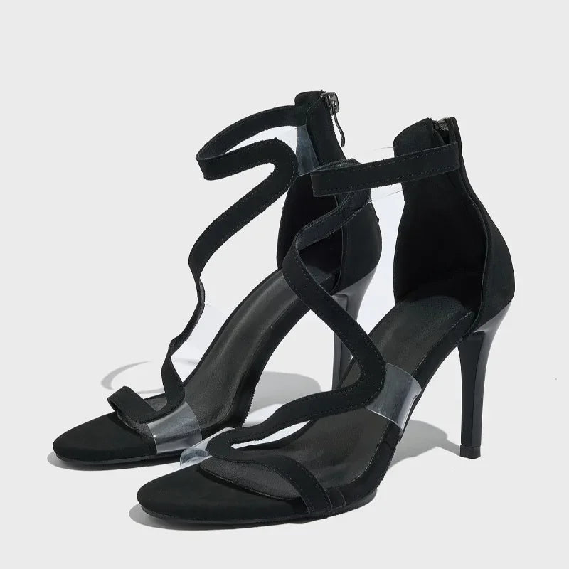 Women's Plus Size High Heel Sandals Slim Strap Platform Roman Style