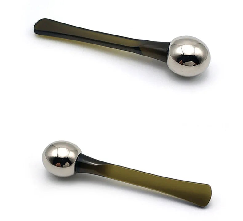 Gold Alloy Eye Massage Roller & Eye Cream Applicator Spatula - Facial Spoon for Dark Circles & Anti-Wrinkle Care