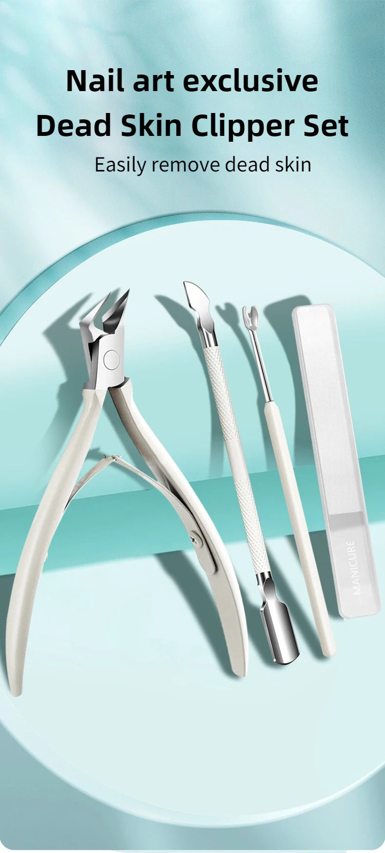 Stainless Steel Toenail Clipper Set – Ingrown & Thick Toenail Nipper Manicure Pedicure Kit