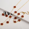 Adjustable Gold-Plated 316L Stainless Steel Clover Flower Bracelet — Five-Leaf Petal Charm for Women, Hypoallergenic Gift